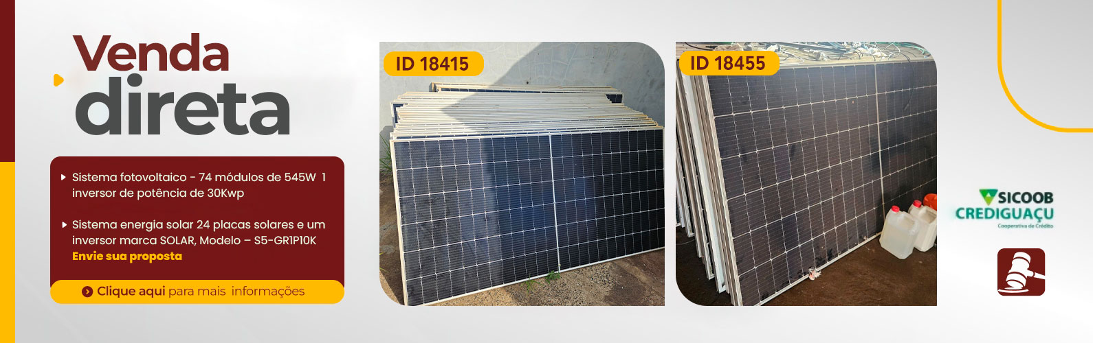 Venda direta - sistemas fotovoltaicos